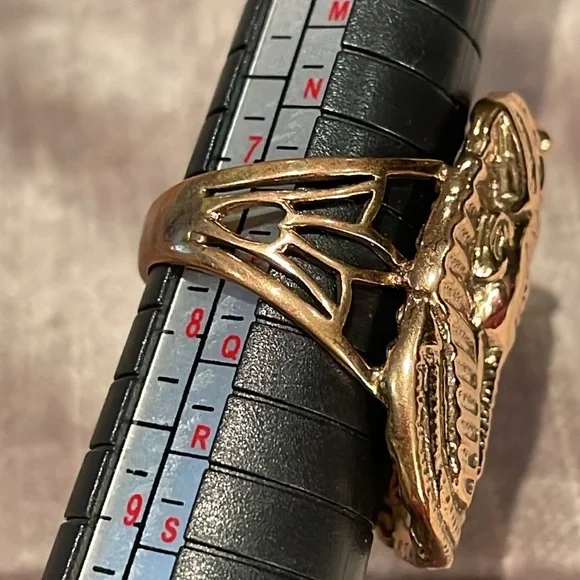 Vintage Bronze King Tut Egyptian Ring size 7.5 by Sajen - Picture 7 of 9